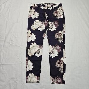 7 For All Mankind Jen 7 Floral Skinny Pants Size 14